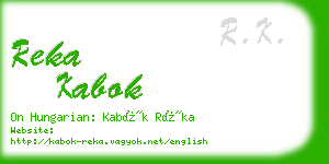 reka kabok business card